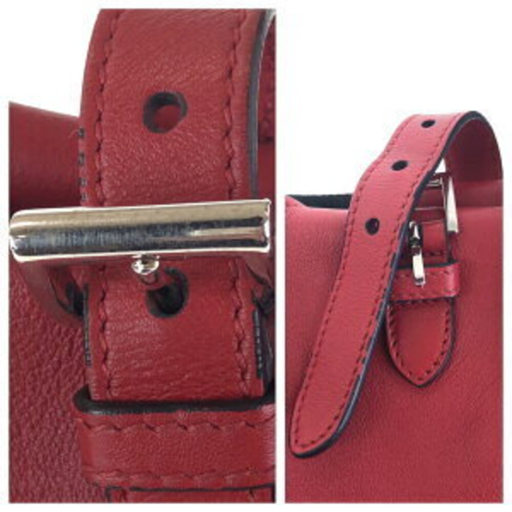 Prada bag red leather tote shoulder - Picture 5 of 10